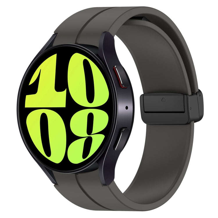 For Samsung Galaxy Watch 6 / 6 Classic Magnetic Folding Black Buckle Silicone Watch Band(Space Grey)