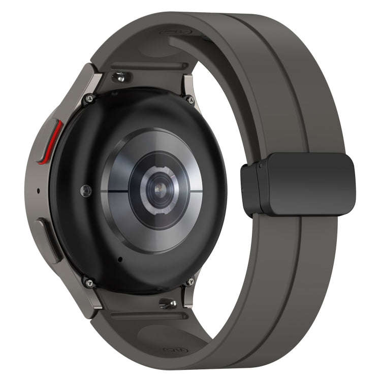 For Samsung Galaxy Watch 6 / 6 Classic Magnetic Folding Black Buckle Silicone Watch Band(Space Grey)
