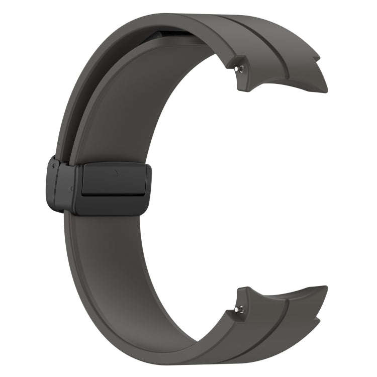 For Samsung Galaxy Watch 6 / 6 Classic Magnetic Folding Black Buckle Silicone Watch Band(Space Grey)