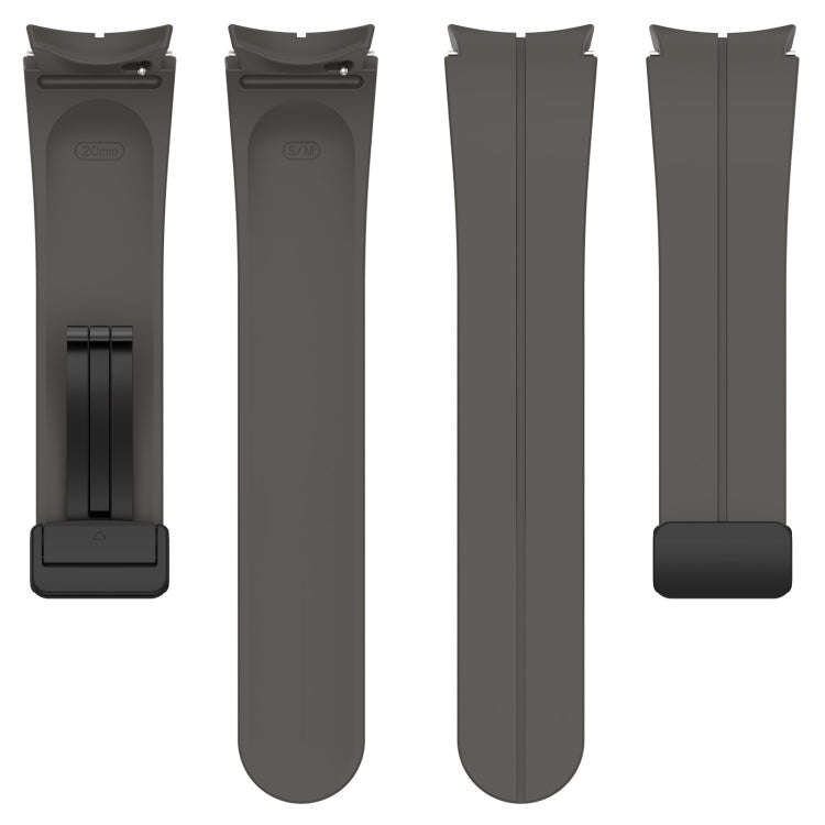 For Samsung Galaxy Watch 6 / 6 Classic Magnetic Folding Black Buckle Silicone Watch Band(Space Grey)