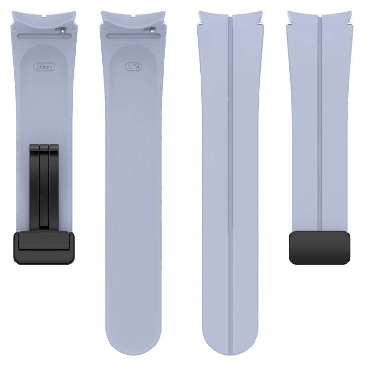 For Samsung Galaxy Watch 6 / 6 Classic Magnetic Folding Black Buckle Silicone Watch Band(Light Blue)