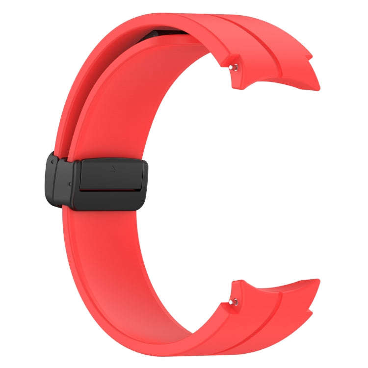 For Samsung Galaxy Watch 6 / 6 Classic Magnetic Folding Black Buckle Silicone Watch Band(Red)