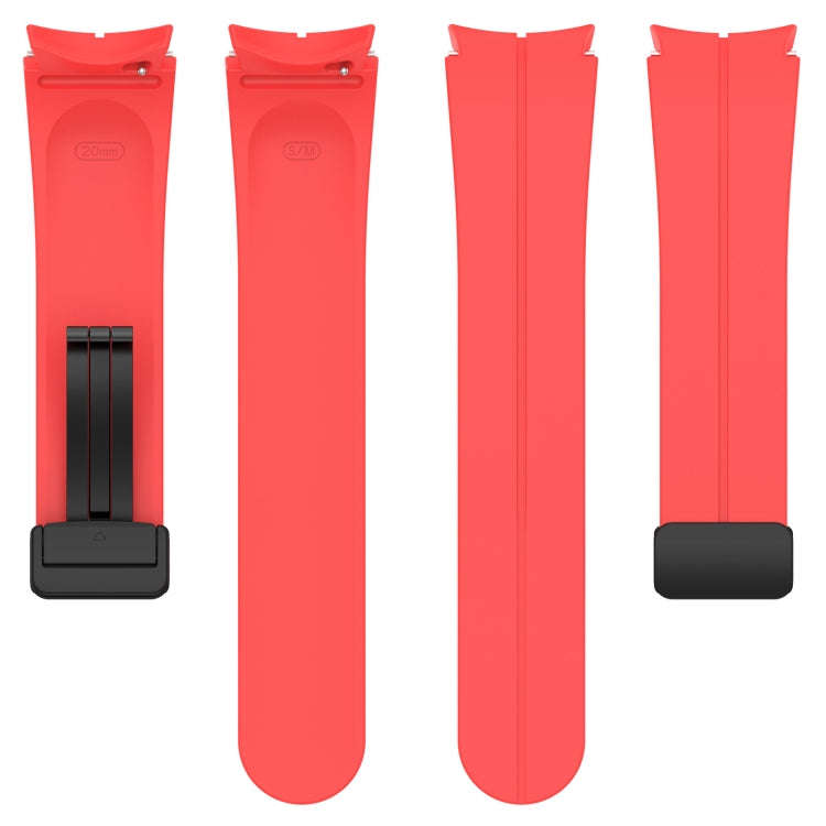 For Samsung Galaxy Watch 6 / 6 Classic Magnetic Folding Black Buckle Silicone Watch Band(Red)