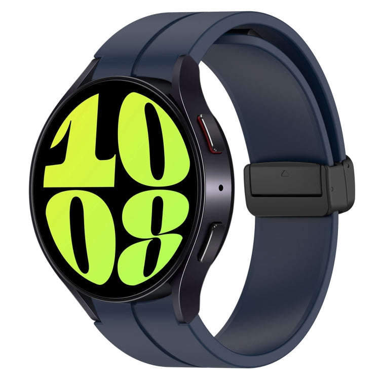 For Samsung Galaxy Watch 6 / 6 Classic Magnetic Folding Black Buckle Silicone Watch Band(Midnight...