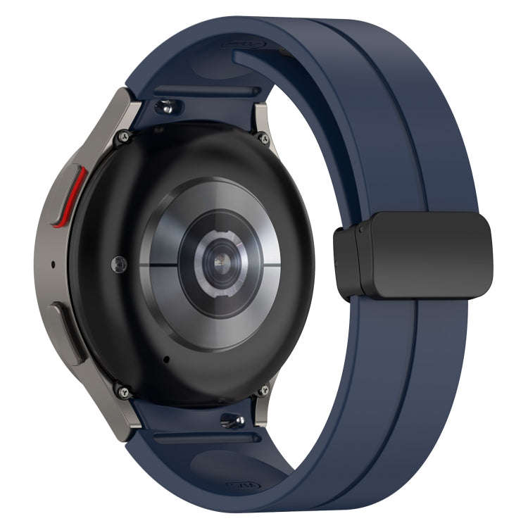 For Samsung Galaxy Watch 6 / 6 Classic Magnetic Folding Black Buckle Silicone Watch Band(Midnight...