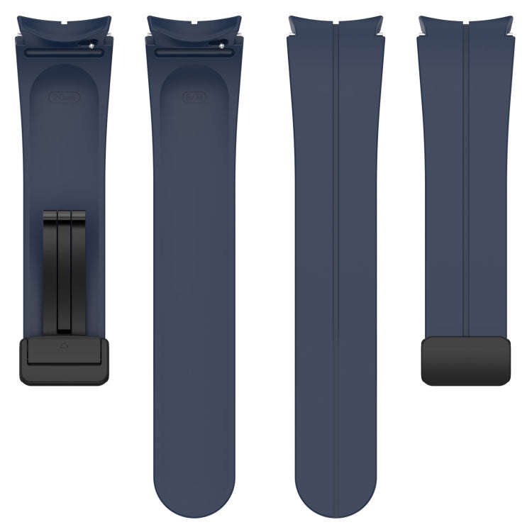 For Samsung Galaxy Watch 6 / 6 Classic Magnetic Folding Black Buckle Silicone Watch Band(Midnight...