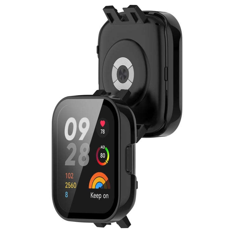 For Xiaomi Mi Watch Lite 3 PC + Tempered Film Integrated Watch Protective Case(Black)