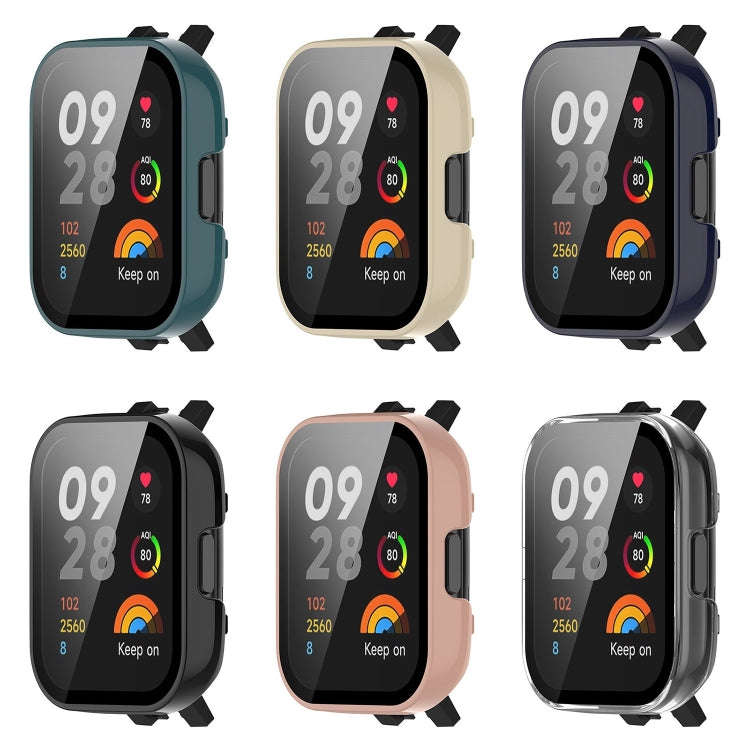 For Xiaomi Mi Watch Lite 3 PC + Tempered Film Integrated Watch Protective Case(Pine Green)