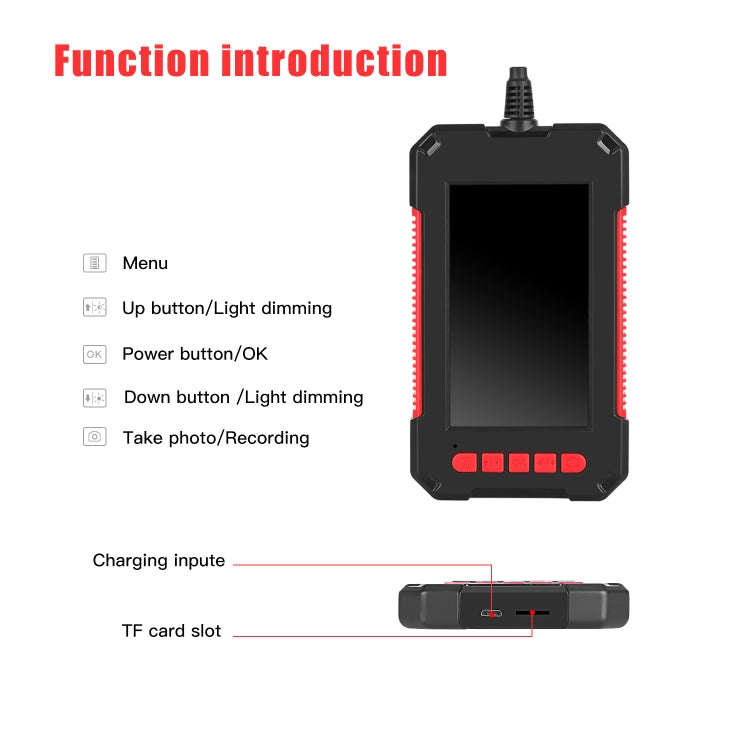 P40 3.9mm Red HD Waterproof Portable Integrated Hand-held Vertical Screen Industry Endoscope, Len...