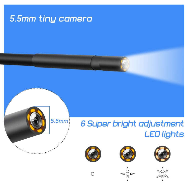 P40 5.5mm HD Blue Waterproof Portable Integrated Hand-held Vertical Screen Industry Endoscope, Le...