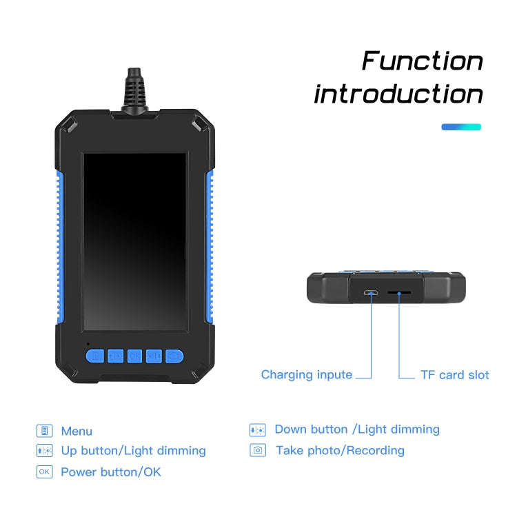 P40 5.5mm HD Blue Waterproof Portable Integrated Hand-held Vertical Screen Industry Endoscope, Le...