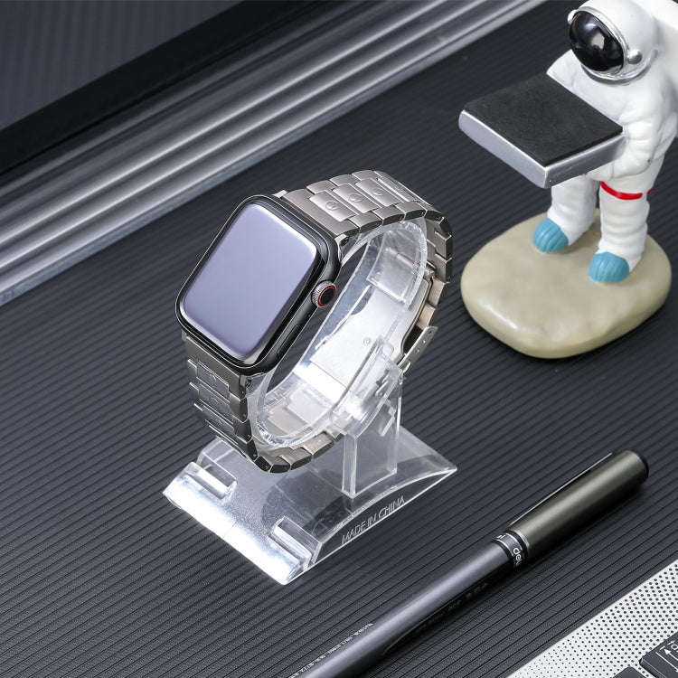 For Apple Watch Series 8 41mm Safety Buckle Titanium Steel Watch Band(Silver)