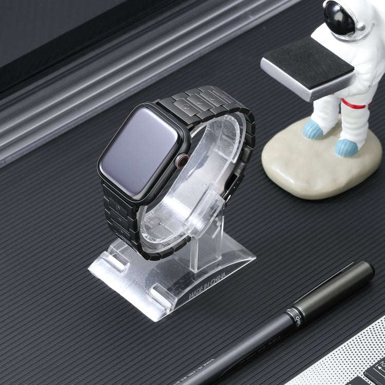 For Apple Watch SE 44mm Safety Buckle Titanium Steel Watch Band(Silver)