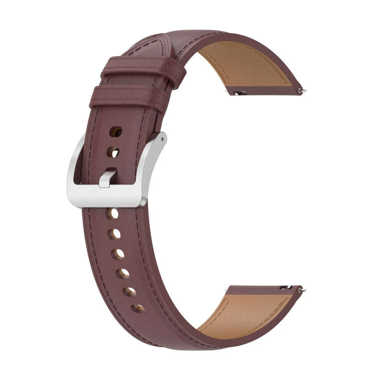 For Samsung Galaxy Watch 6 / 6 Classic Leather Replacement Watch Band(Dark Brown)