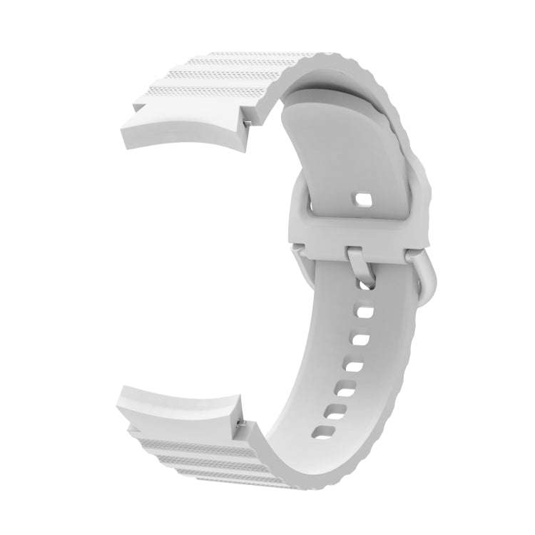 For Samsung Galaxy Watch 6 / 6 Classic Wave Dotted Pure Color Buckle Silicone Watch Band(White)