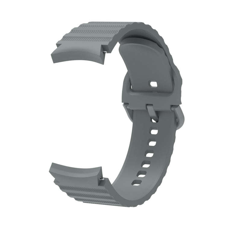 For Samsung Galaxy Watch 6 / 6 Classic Wave Dotted Pure Color Buckle Silicone Watch Band(Gray)
