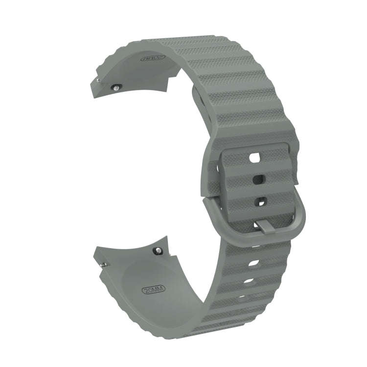 For Samsung Galaxy Watch 6 / 6 Classic Wave Dotted Pure Color Buckle Silicone Watch Band(Gray)