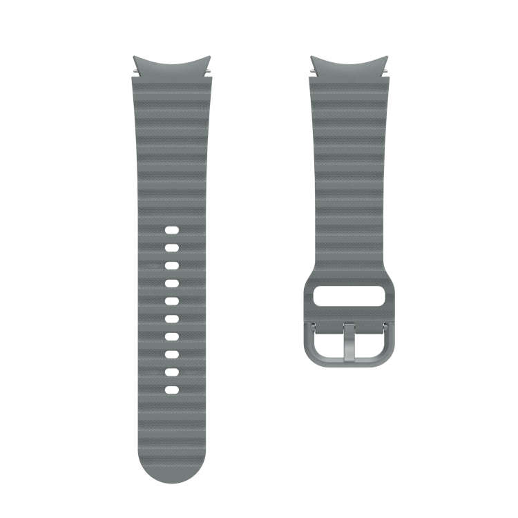 For Samsung Galaxy Watch 6 / 6 Classic Wave Dotted Pure Color Buckle Silicone Watch Band(Gray)