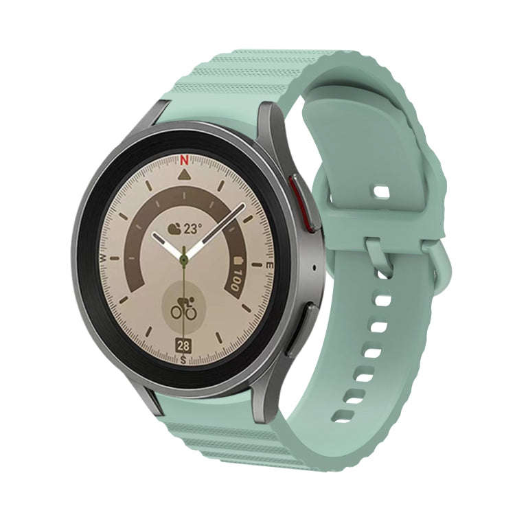 For Samsung Galaxy Watch 6 / 6 Classic Wave Dotted Pure Color Buckle Silicone Watch Band(Light Gr...