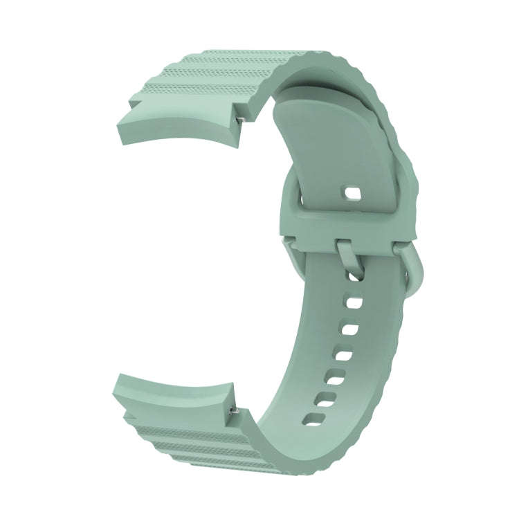 For Samsung Galaxy Watch 6 / 6 Classic Wave Dotted Pure Color Buckle Silicone Watch Band(Light Gr...