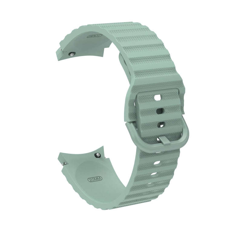 For Samsung Galaxy Watch 6 / 6 Classic Wave Dotted Pure Color Buckle Silicone Watch Band(Light Gr...