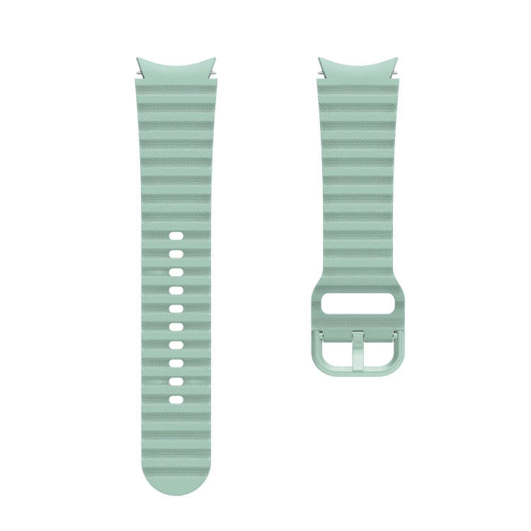 For Samsung Galaxy Watch 6 / 6 Classic Wave Dotted Pure Color Buckle Silicone Watch Band(Light Gr...