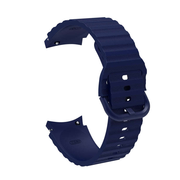 For Samsung Galaxy Watch 6 / 6 Classic Wave Dotted Pure Color Buckle Silicone Watch Band(Midnight...