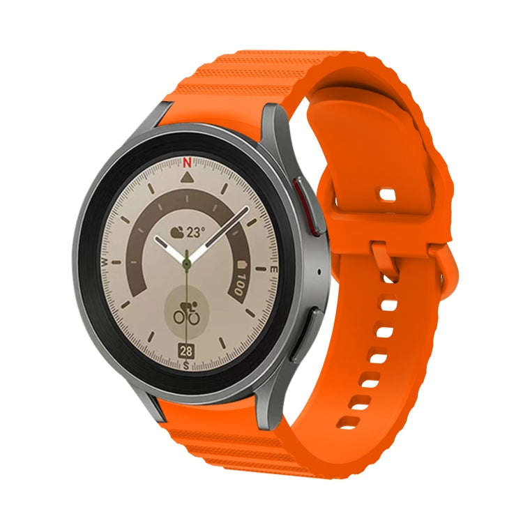 For Samsung Galaxy Watch 6 / 6 Classic Wave Dotted Pure Color Buckle Silicone Watch Band(Orange)
