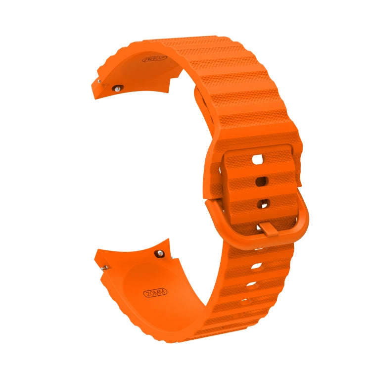 For Samsung Galaxy Watch 6 / 6 Classic Wave Dotted Pure Color Buckle Silicone Watch Band(Orange)