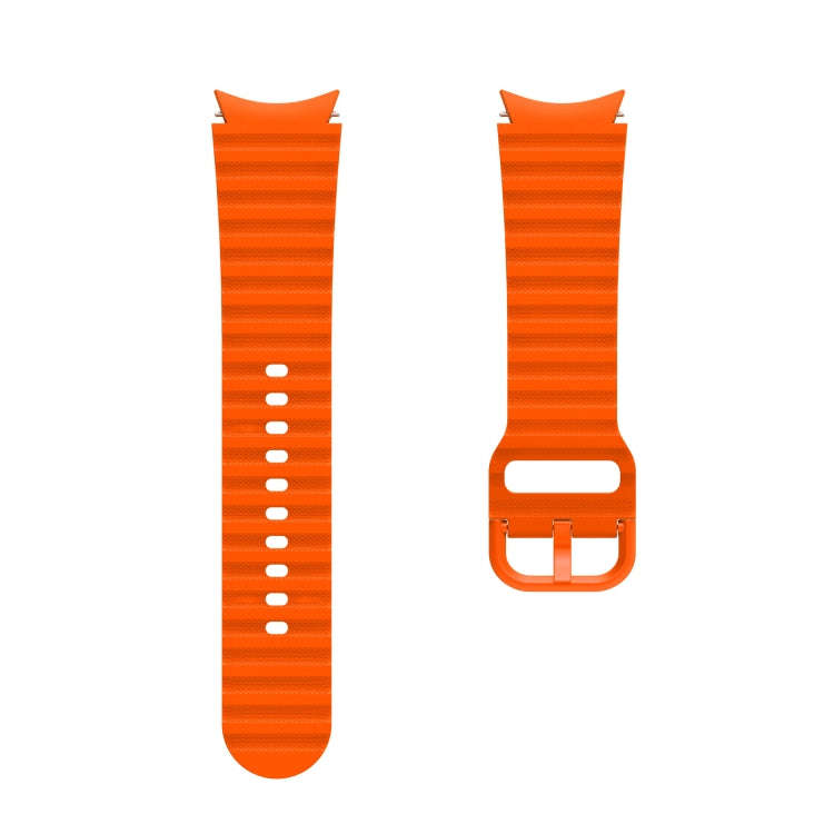 For Samsung Galaxy Watch 6 / 6 Classic Wave Dotted Pure Color Buckle Silicone Watch Band(Orange)