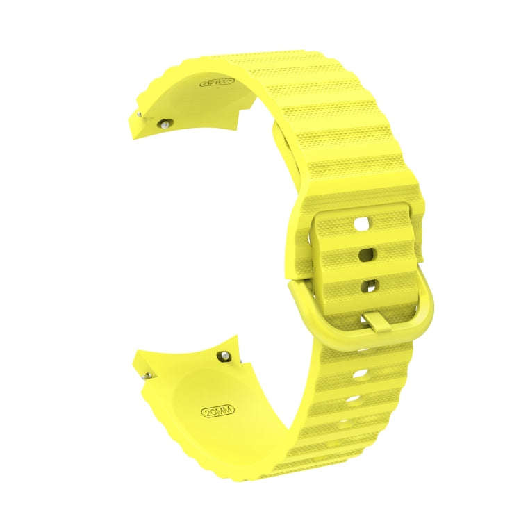 For Samsung Galaxy Watch 6 / 6 Classic Wave Dotted Pure Color Buckle Silicone Watch Band(Yellow)