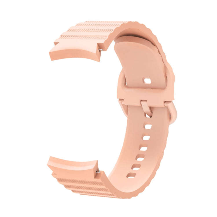 For Samsung Galaxy Watch 6 / 6 Classic Wave Dotted Pure Color Buckle Silicone Watch Band(Pink)