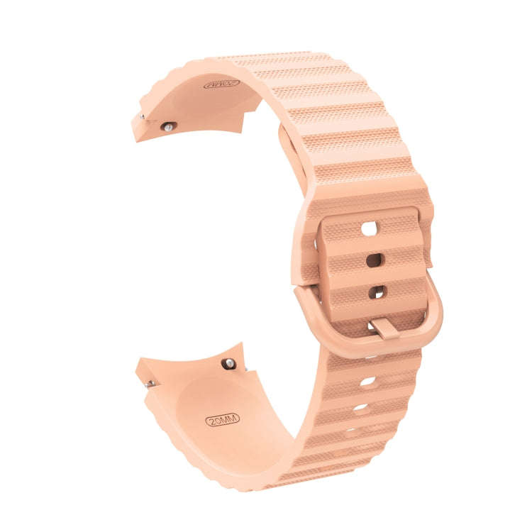 For Samsung Galaxy Watch 6 / 6 Classic Wave Dotted Pure Color Buckle Silicone Watch Band(Pink)