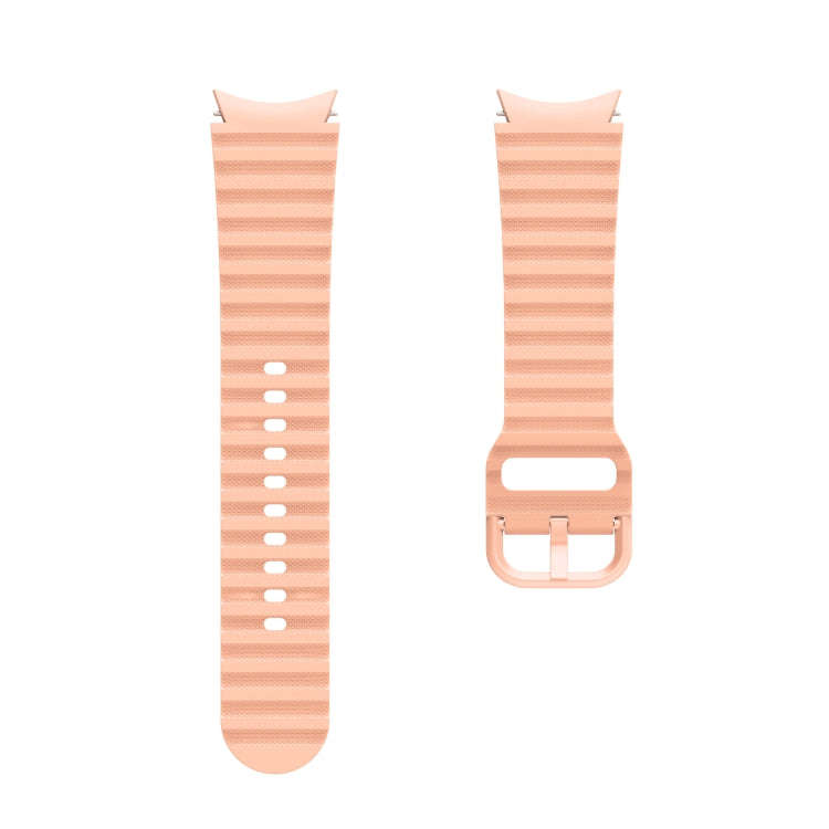 For Samsung Galaxy Watch 6 / 6 Classic Wave Dotted Pure Color Buckle Silicone Watch Band(Pink)