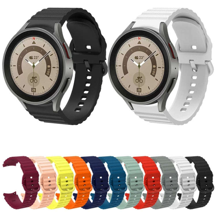 For Samsung Galaxy Watch 6 / 6 Classic Wave Dotted Pure Color Buckle Silicone Watch Band(Light Gr...