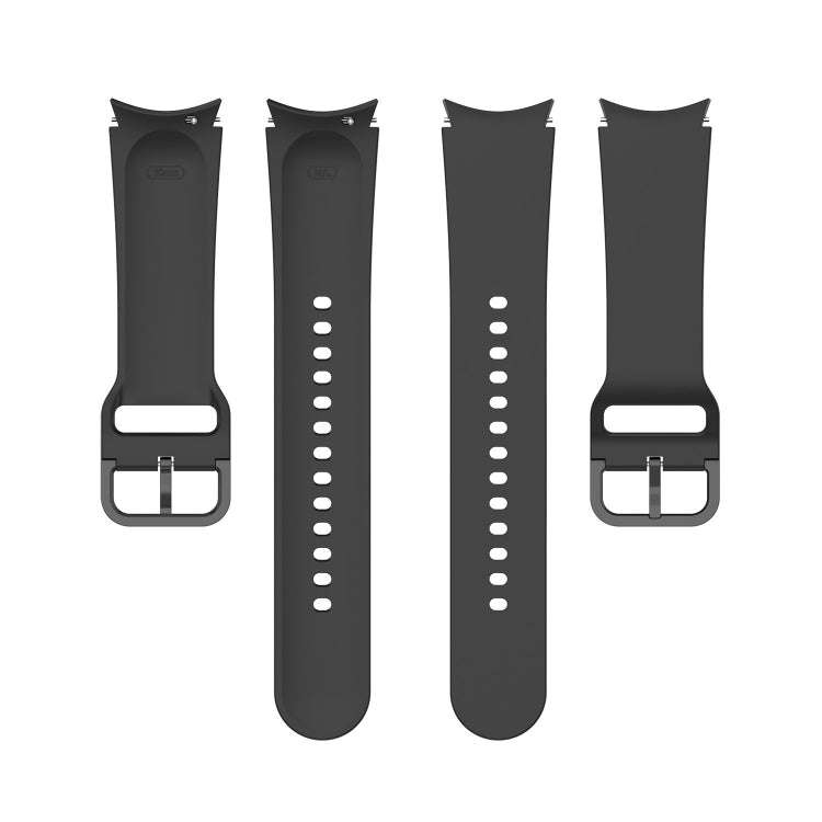 For Samsung Galaxy Watch 6 / 6 Classic Solid Color Buckle Silicone Watch Band, Size:L Size(Black)