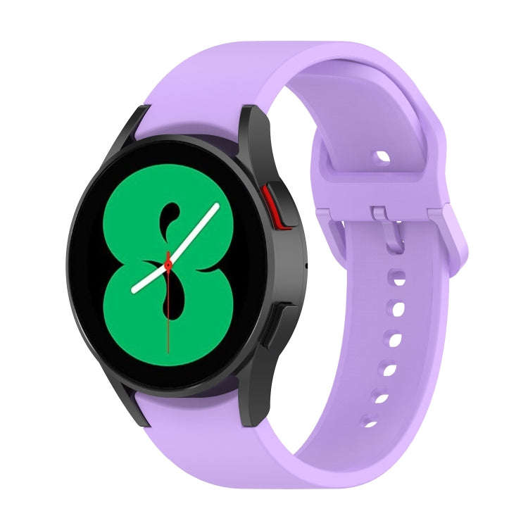 For Samsung Galaxy Watch 6 / 6 Classic Solid Color Buckle Silicone Watch Band, Size:L Size(Purple)