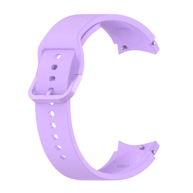 For Samsung Galaxy Watch 6 / 6 Classic Solid Color Buckle Silicone Watch Band, Size:L Size(Purple)