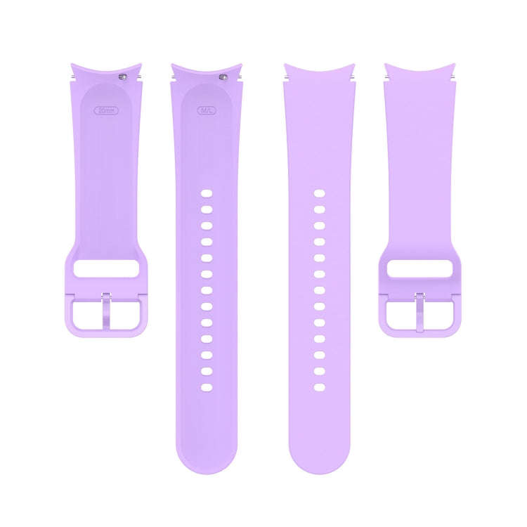 For Samsung Galaxy Watch 6 / 6 Classic Solid Color Buckle Silicone Watch Band, Size:L Size(Purple)