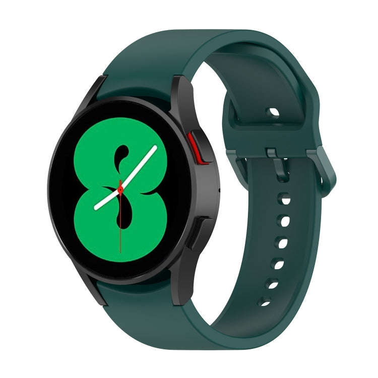 For Samsung Galaxy Watch 6 / 6 Classic Solid Color Buckle Silicone Watch Band, Size:L Size(Dark G...