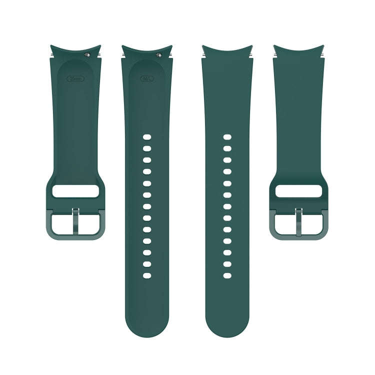 For Samsung Galaxy Watch 6 / 6 Classic Solid Color Buckle Silicone Watch Band, Size:L Size(Dark G...
