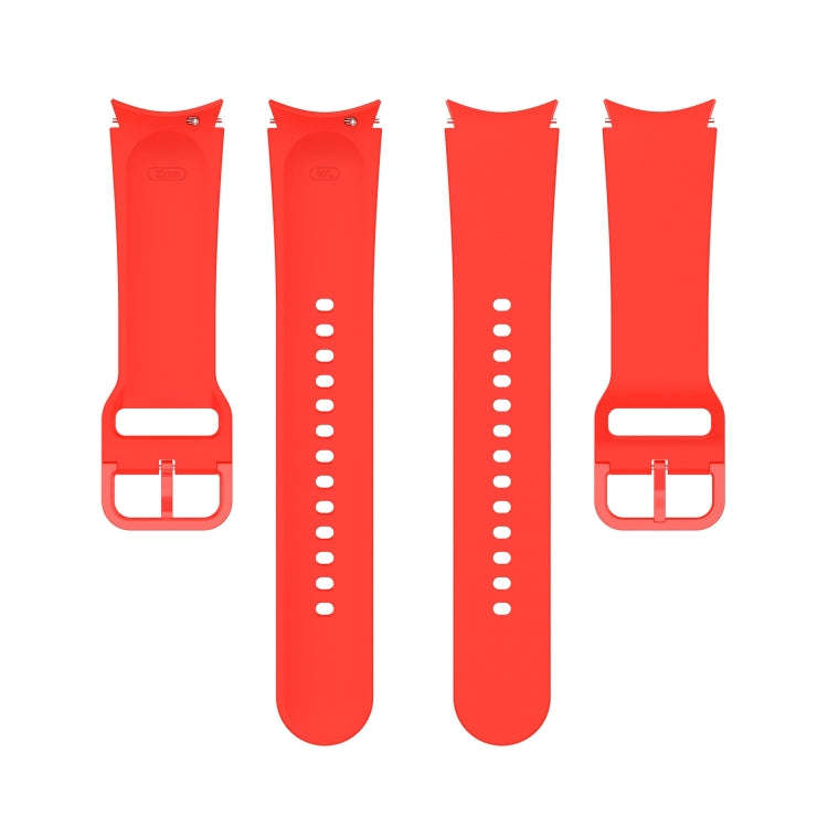 For Samsung Galaxy Watch 6 / 6 Classic Solid Color Buckle Silicone Watch Band, Size:L Size(Red)