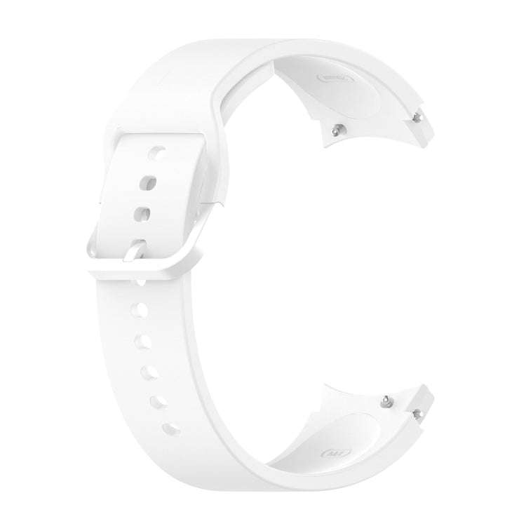For Samsung Galaxy Watch 6 / 6 Classic Solid Color Buckle Silicone Watch Band, Size:S Size(White)