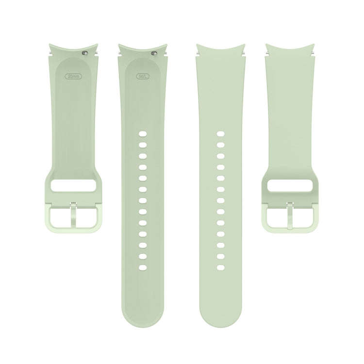 For Samsung Galaxy Watch 6 / 6 Classic Solid Color Buckle Silicone Watch Band, Size:S Size(Light ...