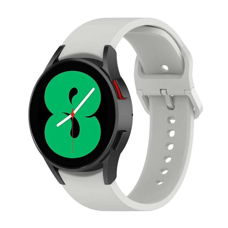 For Samsung Galaxy Watch 6 / 6 Classic Solid Color Buckle Silicone Watch Band, Size:S Size(Silver...