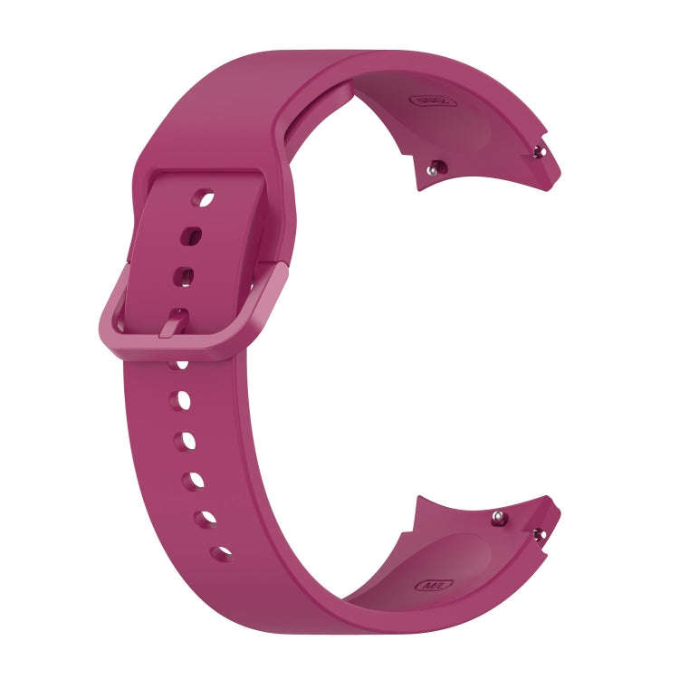 For Samsung Galaxy Watch 6 / 6 Classic Solid Color Buckle Silicone Watch Band, Size:S Size(Wine Red)