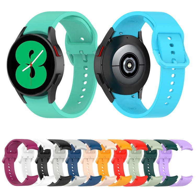 For Samsung Galaxy Watch 6 / 6 Classic Solid Color Buckle Silicone Watch Band, Size:L Size(Light ...