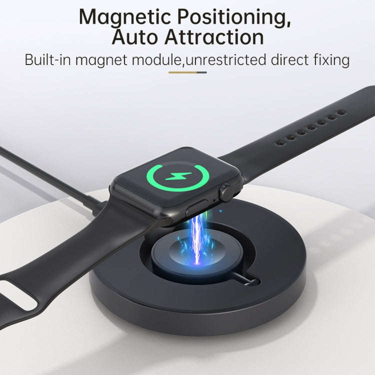 For Apple Watch V17A Foldable Magnetic Wireless Charger(Black)