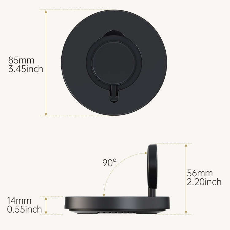 For Samsung Watch V17S Foldable Magnetic Wireless Charger(Black)