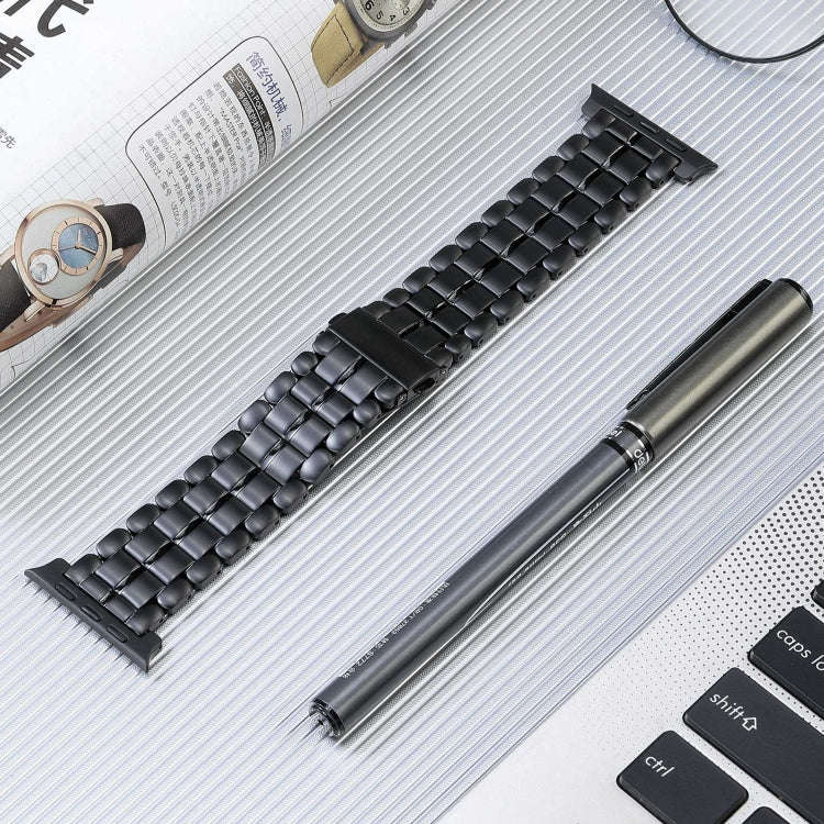 For Apple Watch Series 8 41mm Five Beads Titanium Steel Watch Band(Black)